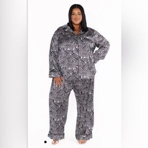 Show Me Your Mumu Zebra Print Pajama Set | Button Down Top + Pants | Size 1x